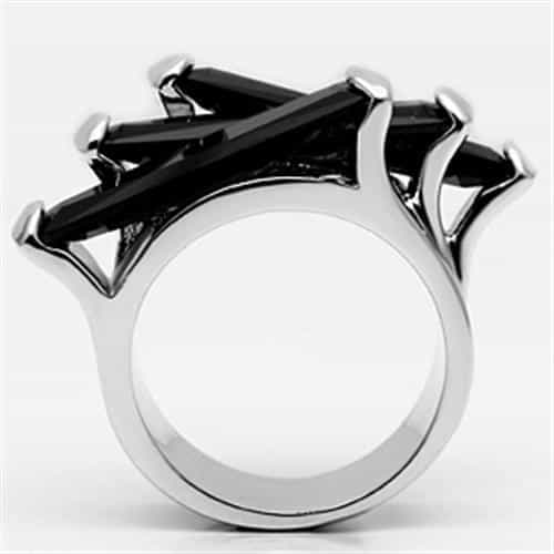 Brass Black Onyx Baguette Geometric Fan Ring view 6