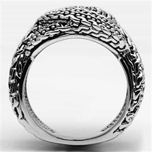Brass Oxidized Rope Chain Knot Dome Ring view 6
