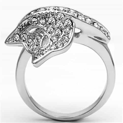 Brass CZ Pave Fleur-de-Lis Crossover Ring view 6