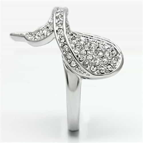 Brass CZ Pave Fleur-de-Lis Crossover Ring view 8