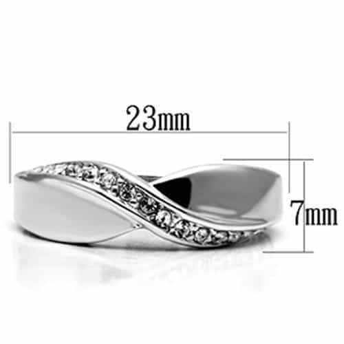 Brass CZ Channel Wave Crossover Band Ring view 4