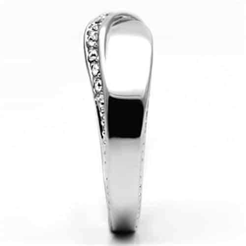 Brass CZ Channel Wave Crossover Band Ring view 8