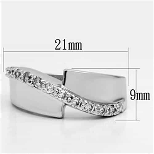 Brass CZ Pave Open Cuff Wave Band Ring view 4
