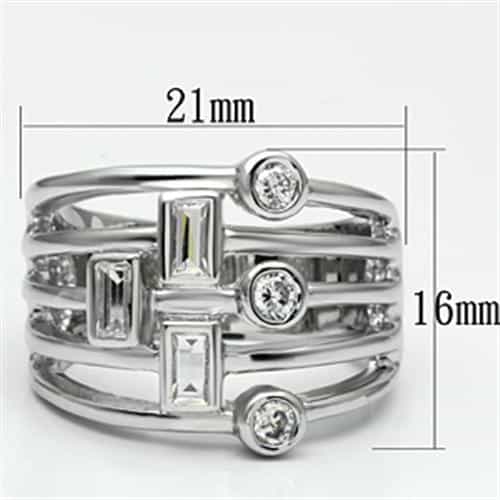Brass CZ Baguette Bezel Multi-Shape Wide Band Ring view 4