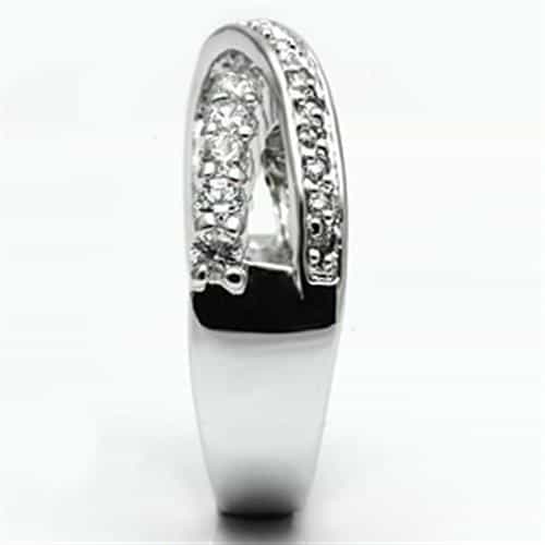 Brass CZ Pave Wave Crossover Band Ring view 8