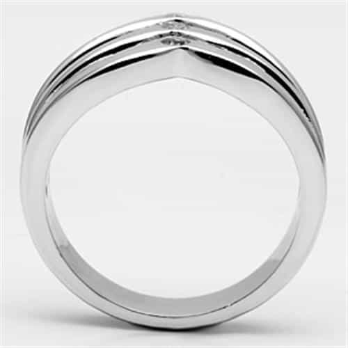 Brass Polished Triple Chevron V Stack Ring view 6