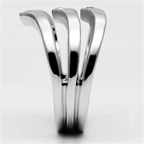 Brass Polished Triple Chevron V Stack Ring view 8