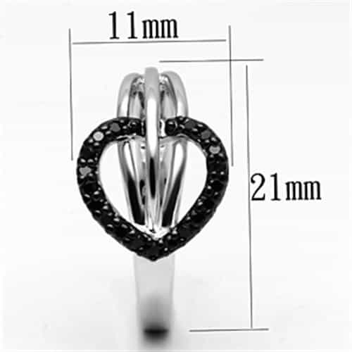 Brass Black CZ Pave Circle Open Ring view 4