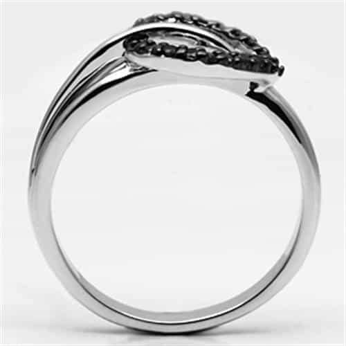 Brass Black CZ Pave Circle Open Ring view 6