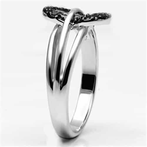 Brass Black CZ Pave Circle Open Ring view 8