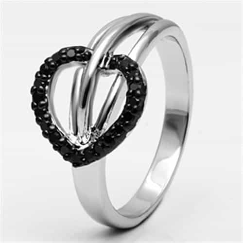 Brass Black CZ Pave Circle Open Ring view 10