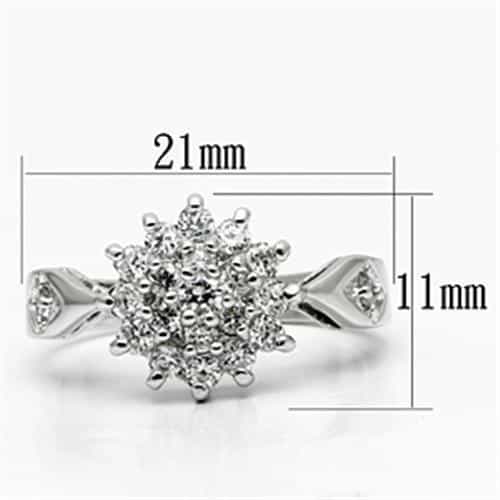 Brass CZ Cluster Flower Starburst Cocktail Ring view 4