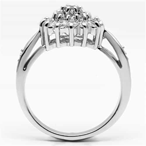 Brass CZ Cluster Flower Starburst Cocktail Ring view 6