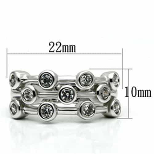 Brass CZ Bezel Bubble Constellation Band Ring view 4