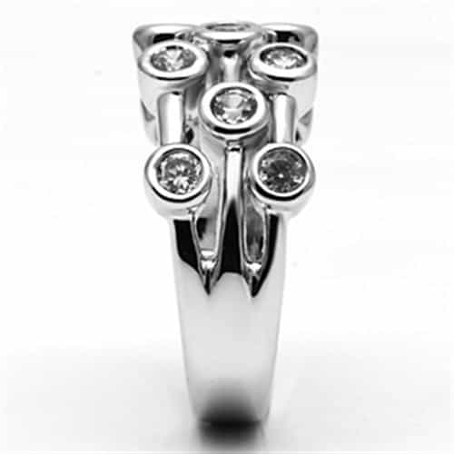 Brass CZ Bezel Bubble Constellation Band Ring view 8