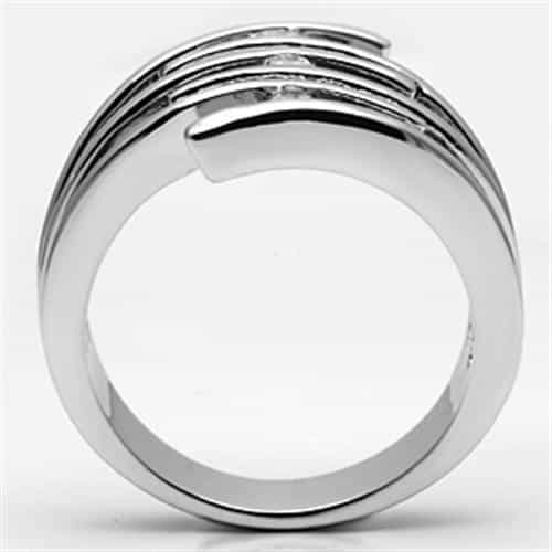 Brass CZ Bezel Triple Row Spiral Wrap Ring view 6