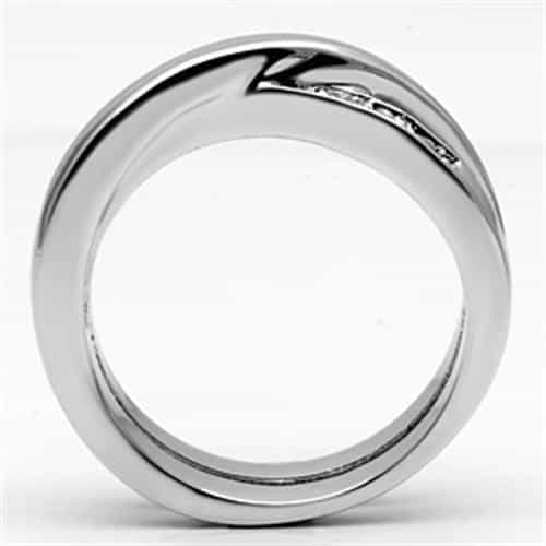 Brass CZ Pave Crossover Twist Band Ring view 6