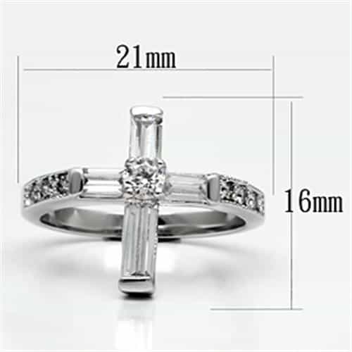 Brass CZ Baguette Cross Statement Ring 3W288 view 4