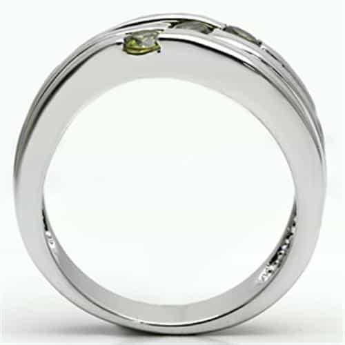 Brass Peridot CZ Bezel Multi-Row Open Band Ring view 6