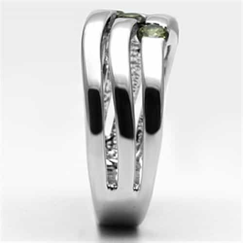 Brass Peridot CZ Bezel Multi-Row Open Band Ring view 8