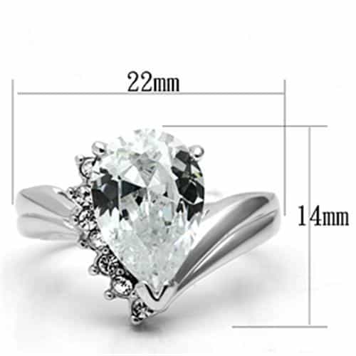 Brass Clear CZ Pear Solitaire Accent Ring view 4