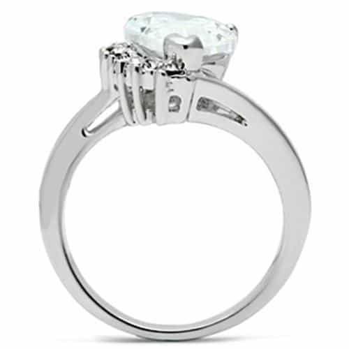 Brass Clear CZ Pear Solitaire Accent Ring view 6