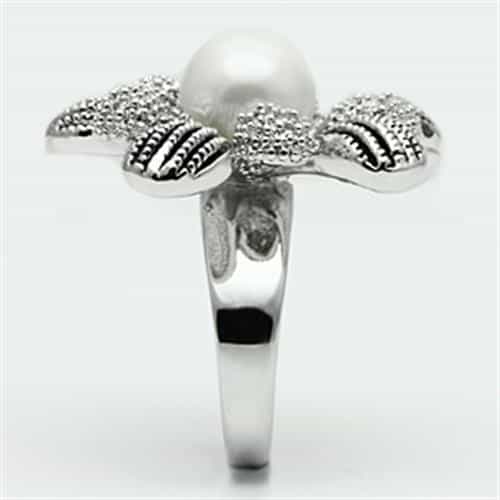 Brass Pearl Oxidized Sunflower Cocktail Ring view 8