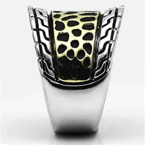 Brass Two-Tone Leopard Print Wide Band Ring view 8