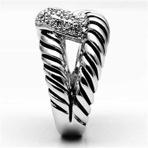 Brass CZ Pave Cable Twist Dome Ring view 8