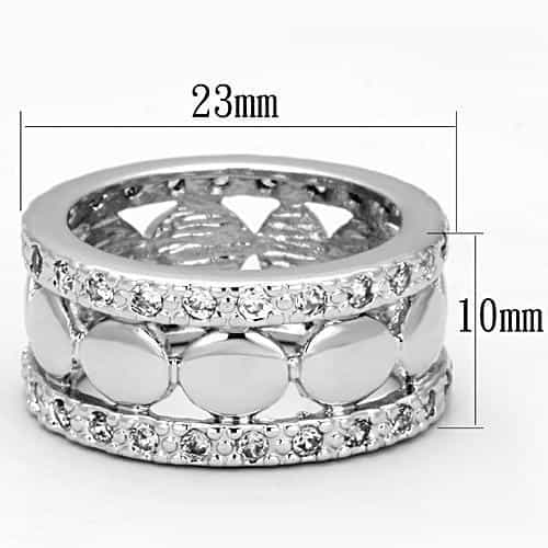Brass CZ Oval Cutout Filigree Wide Band Ring view 4