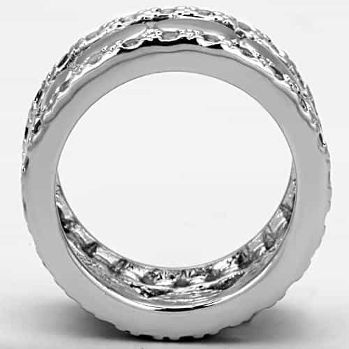 Brass CZ Oval Cutout Filigree Wide Band Ring view 6