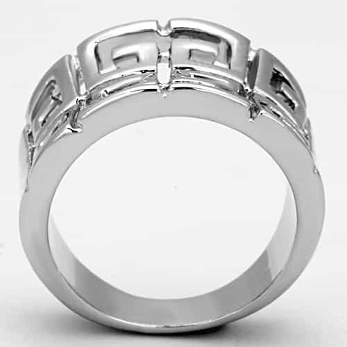 Brass Greek Key Cutout Wide Band Ring view 6