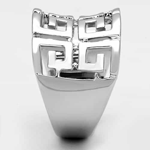 Brass Greek Key Cutout Wide Band Ring view 8