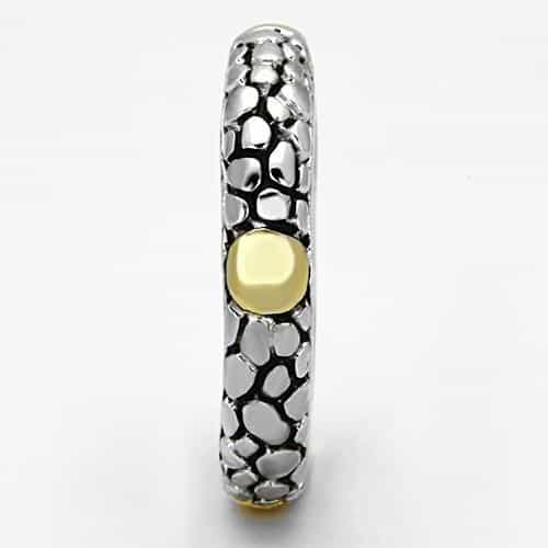 Brass Two-Tone Pebble Texture Band Ring view 8