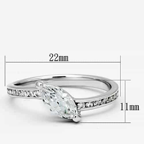 Brass CZ Marquise East-West Pave Band Ring view 4