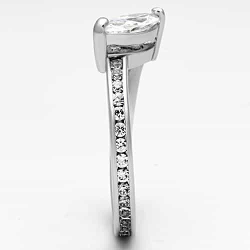 Brass CZ Marquise East-West Pave Band Ring view 8