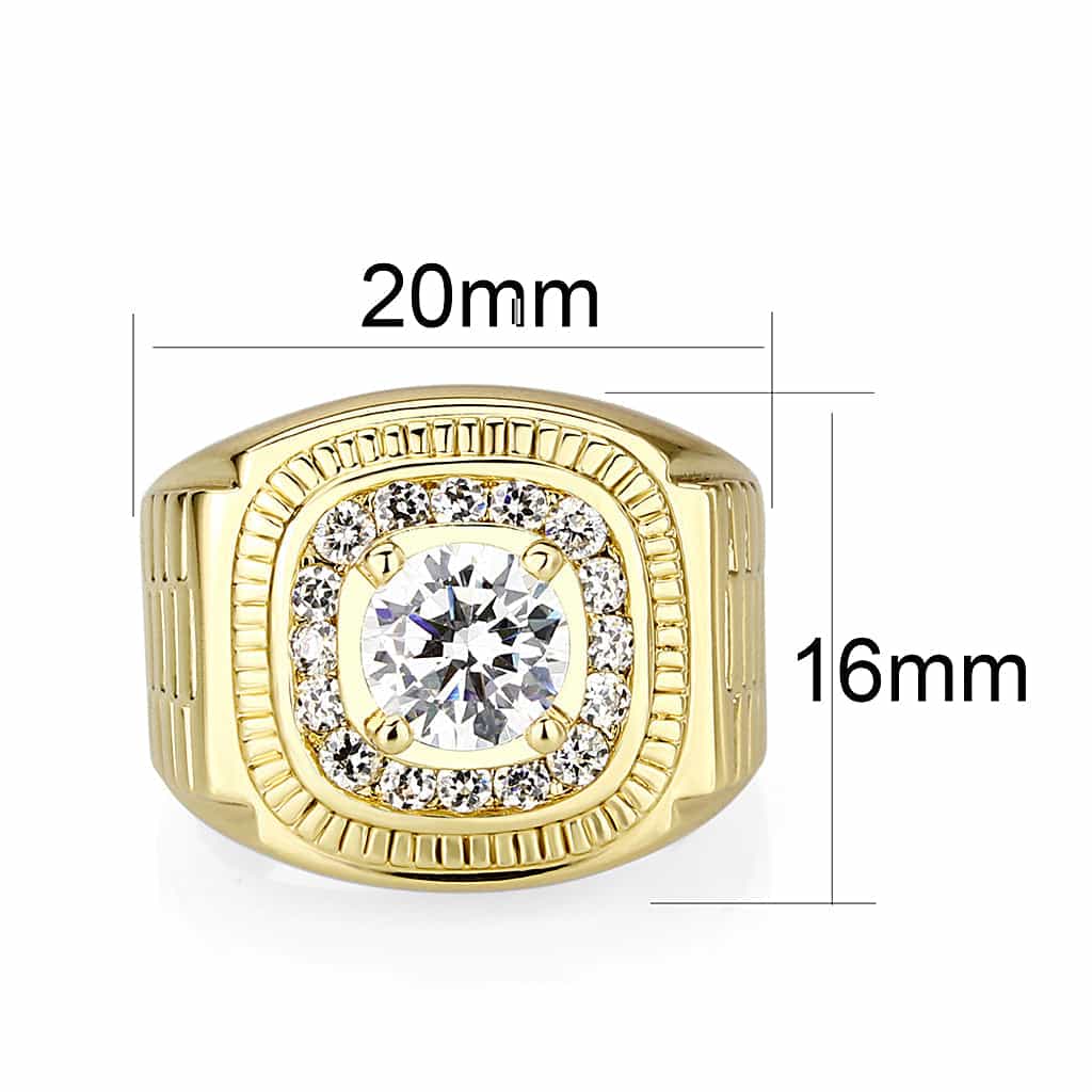 Brass Clear Gold Plated Ring view 2