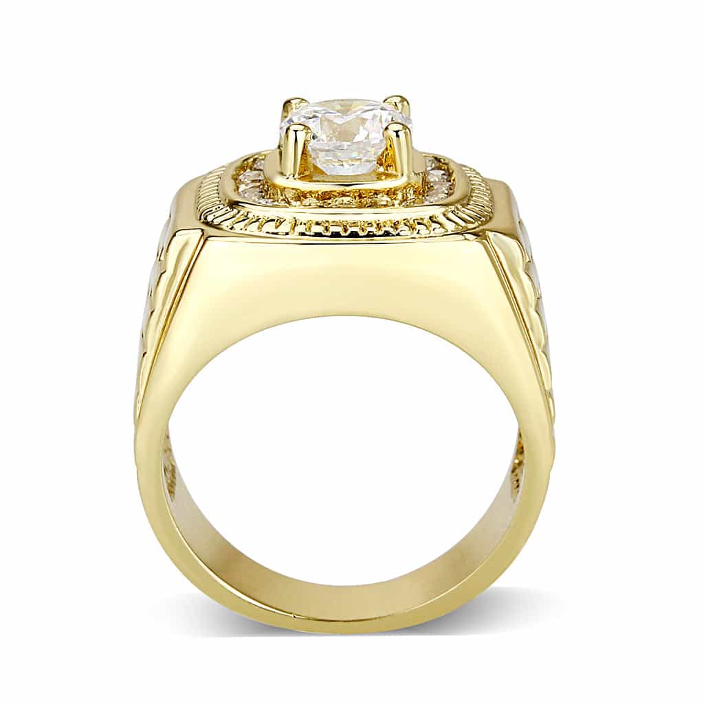 Brass Clear Gold Plated Ring view 3