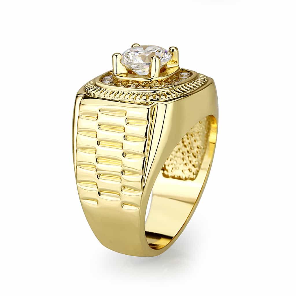 Brass Clear Gold Plated Ring view 4