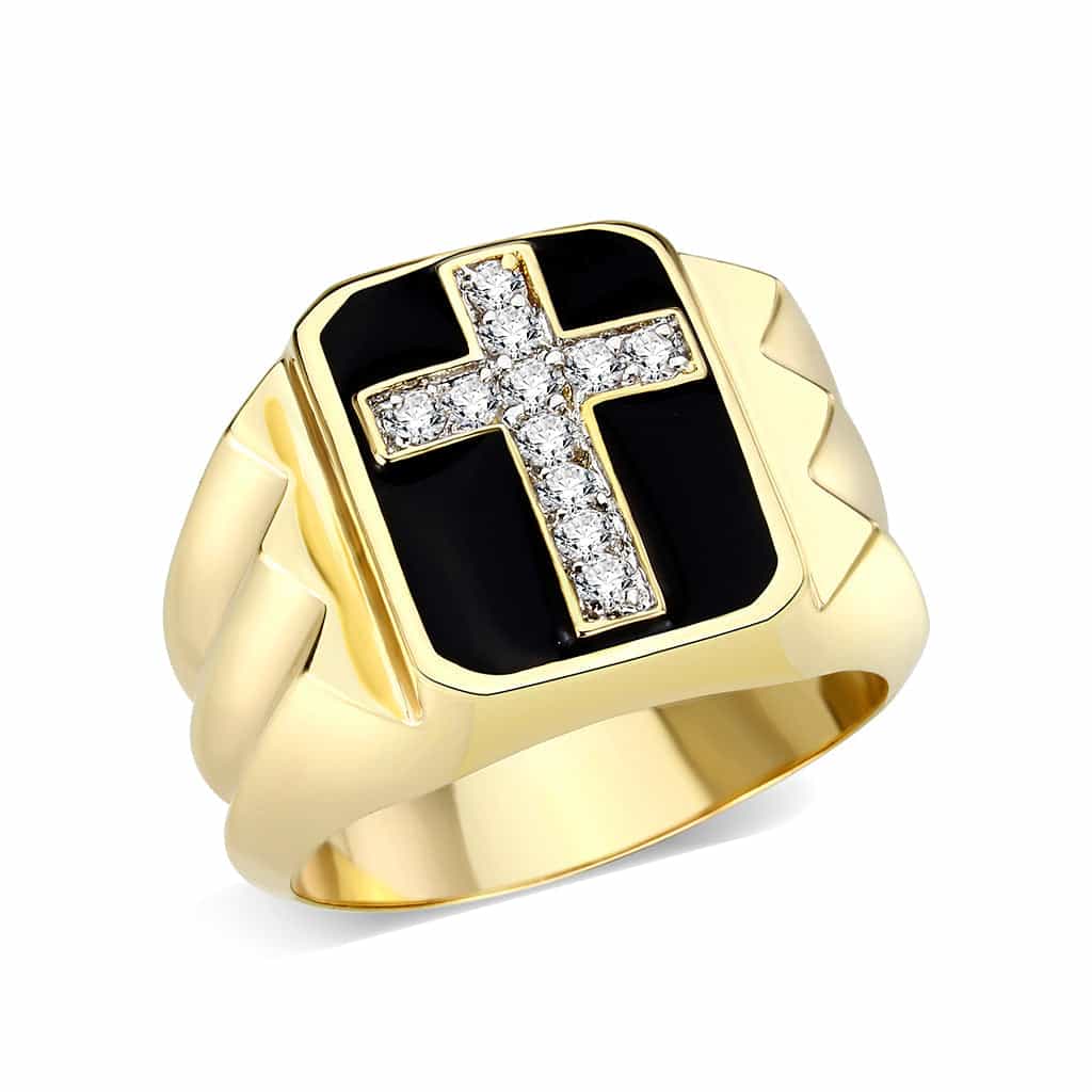 Brass Black CZ Ring view 1