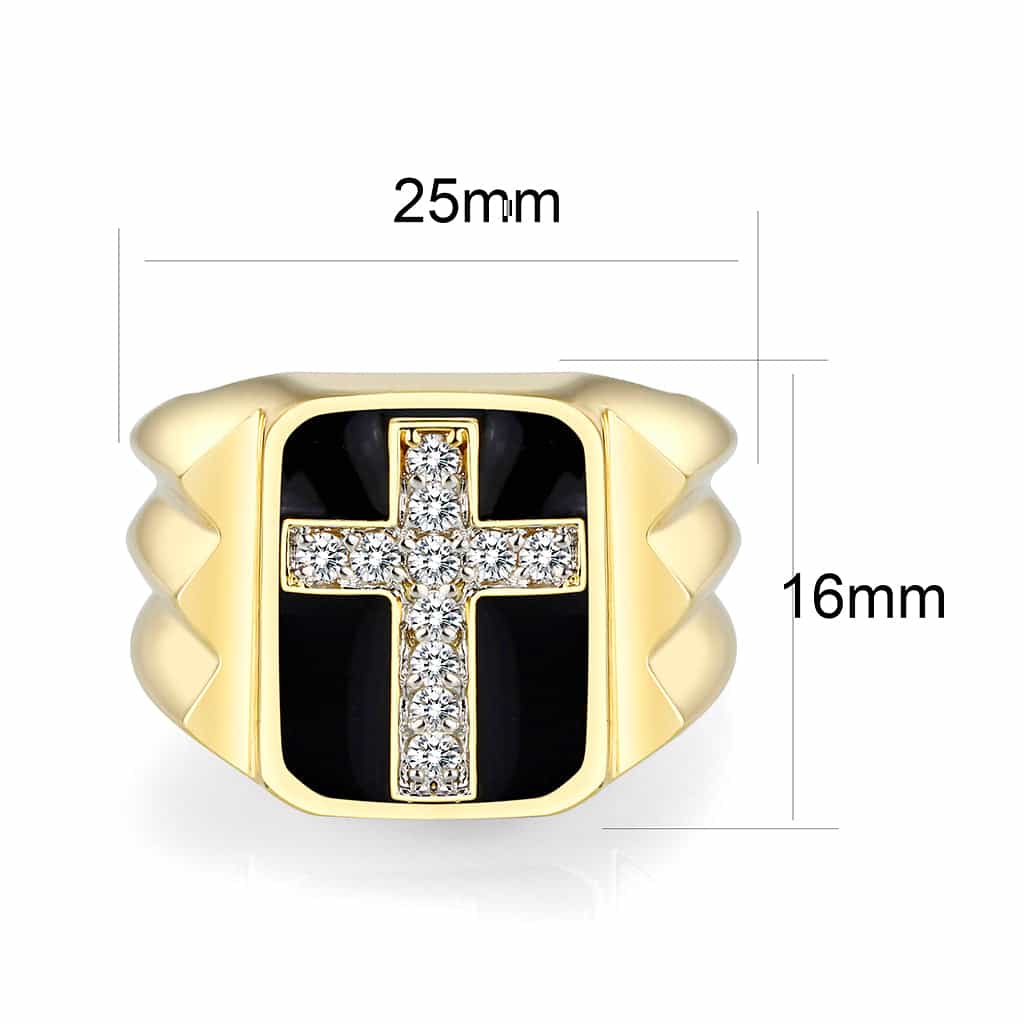 Brass Black CZ Ring view 2
