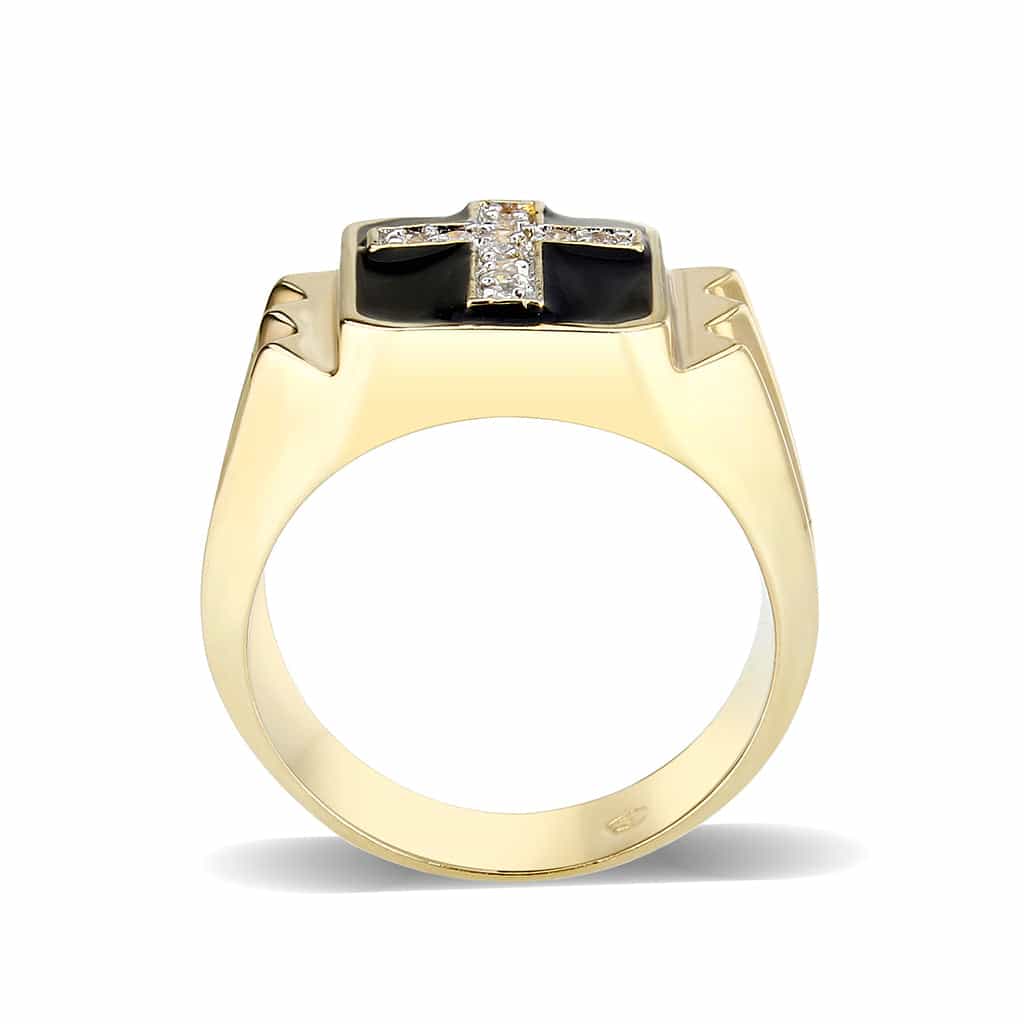Brass Black CZ Ring view 3