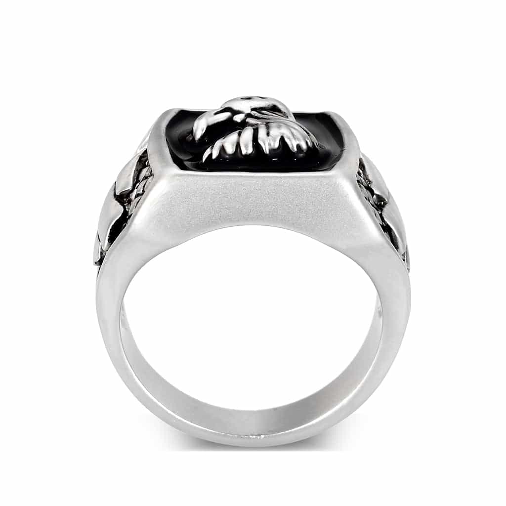 Brass Gold CZ Oval Halo Mens Ring view 3