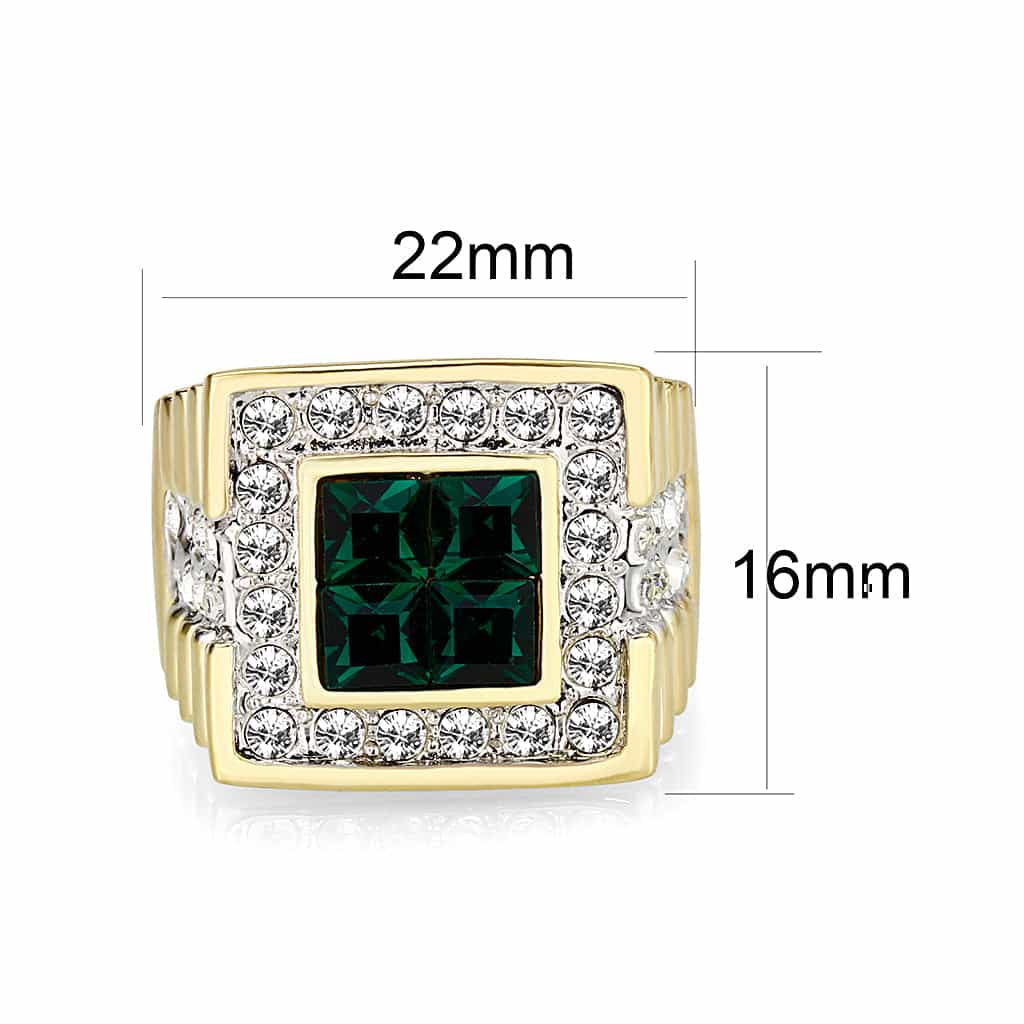 Brass Green Synthetic Ring view 2