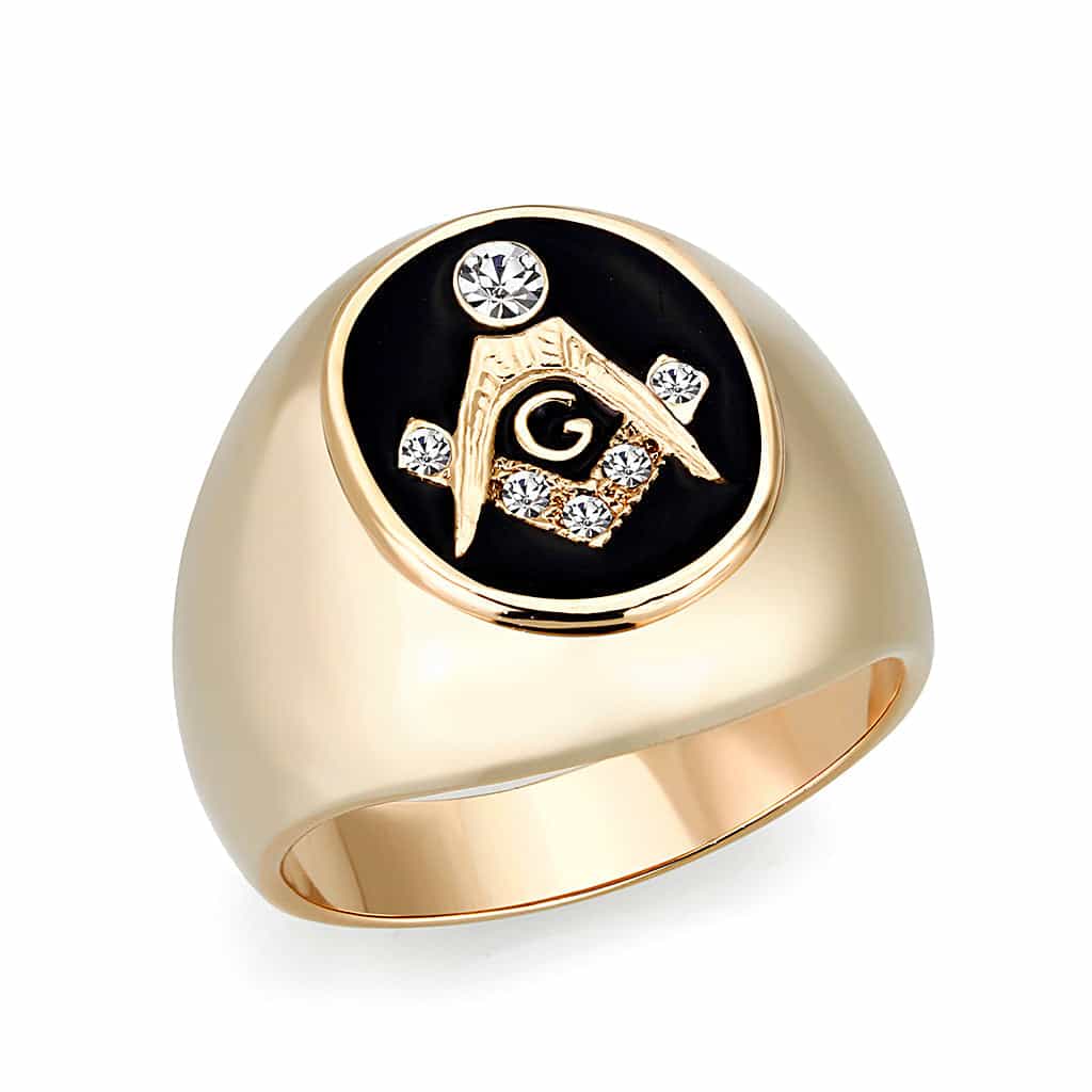 Brass Jet Enamel Ring view 1
