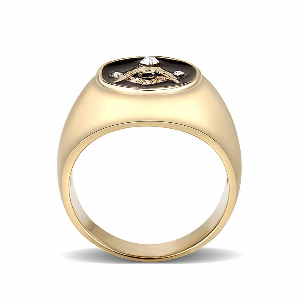 Brass Jet Enamel Ring view 3