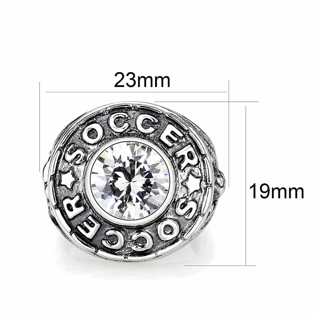 Stainless Steel CZ Ring view 2