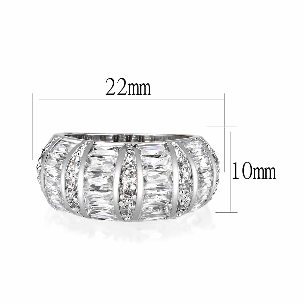 Stainless Steel Rhodium Polished Plain Band Ring view 2