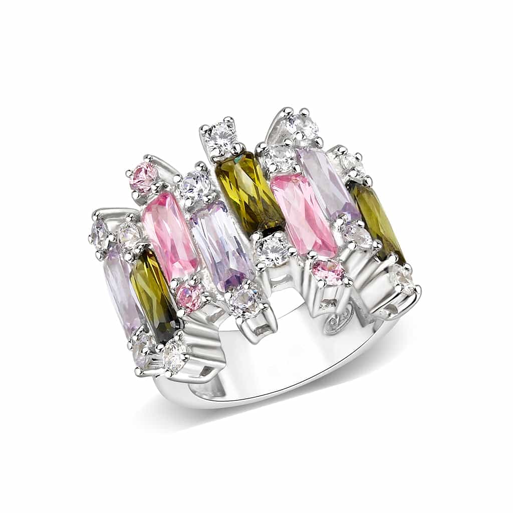 Brass Red CZ Ring Red view 1