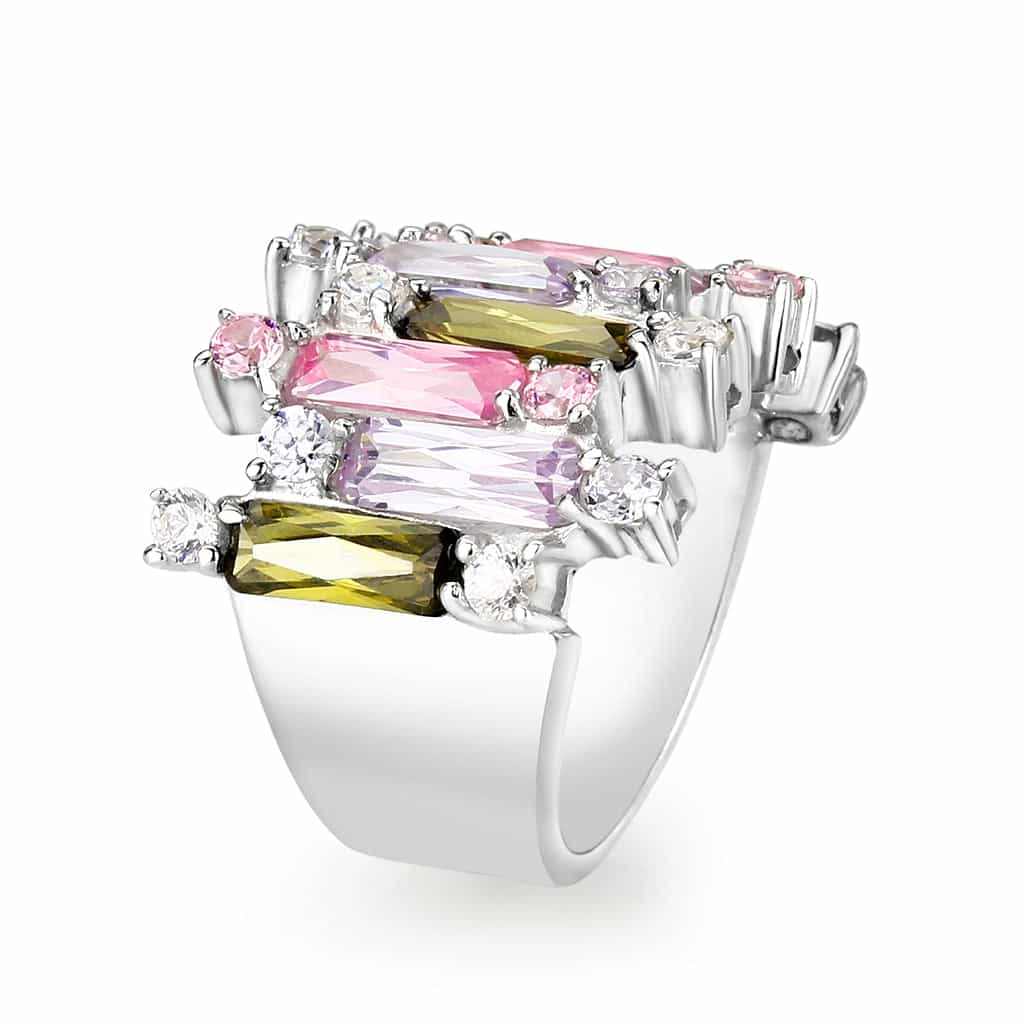 Brass Red CZ Ring Red view 4